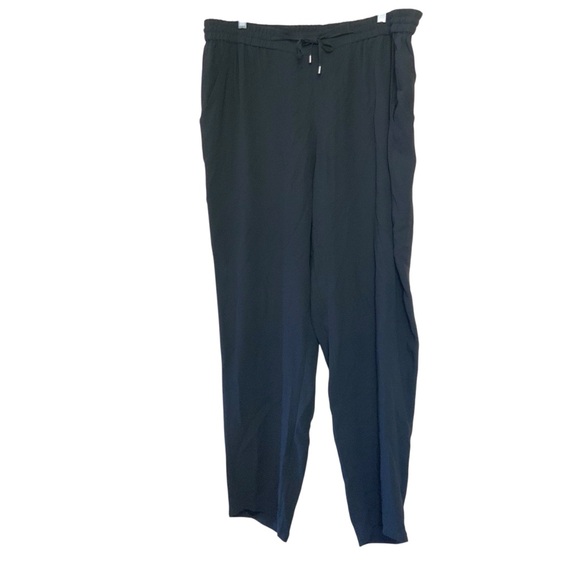 Eileen Fisher Black Washable 100% Silk Ankle Pants - Picture 2 of 11